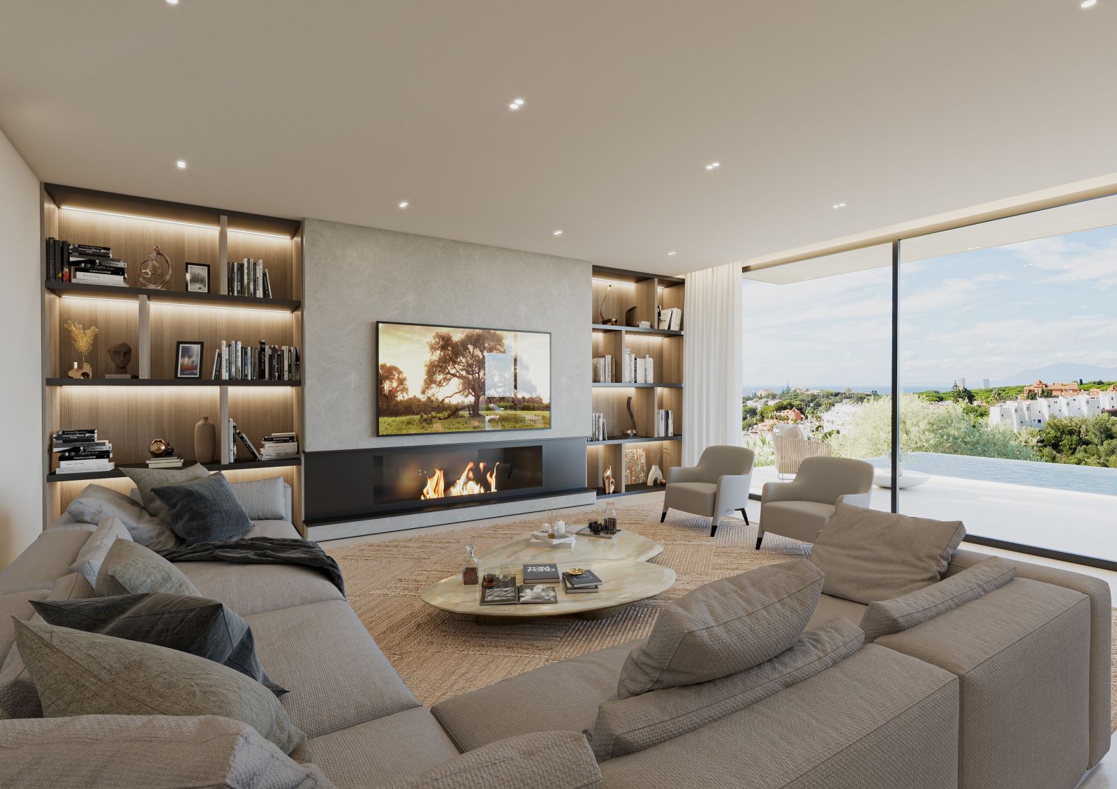 10 modern living room sunrise view